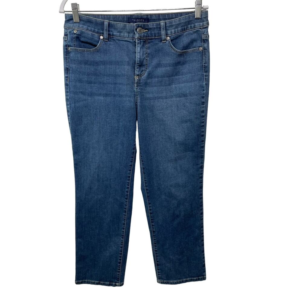 Talbots Simply Flattering‎ Straight Jeans Mid-Rise 5-Pocket Denim Blue Womens 10